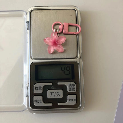 Little Flower Colorful Keychain Sweet Resin Gradient Key Chain Transparent Color Diy Cute Bag Keychains Pendant Girls Jewelry