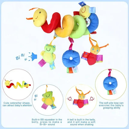 Car Seat Toys Infant Baby Spiral Activity Hanging Rattle Toys Plush Hanging Stroller Sensory Toys For Newborn Gift