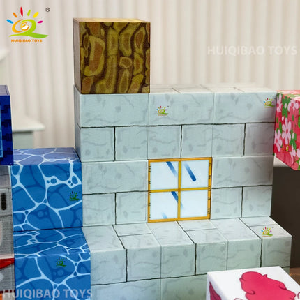 HUIQIBAO Random 50-300PCS Magnetic STEM Educational Building Blocks Kids Boys Girls DIY Puzzle Sensory Magnet Cube Gift