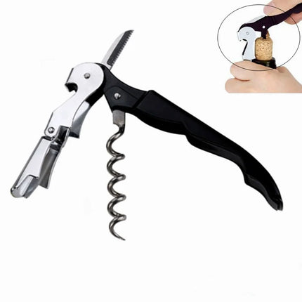 JJYY Stainless Steel Wine Opener Professional Waiters Corkscrew Beer Bottle Opener and Foil Cutter Gift for Wine Lovers
