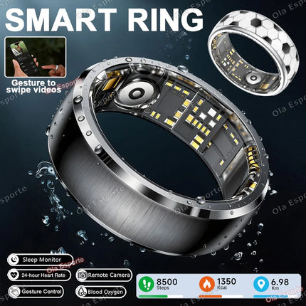 2026 Incoming Call Vibration Alerts Smart Ring Gesture Control Messages Alarms Vibration Health Monitoring Smartring Women Men