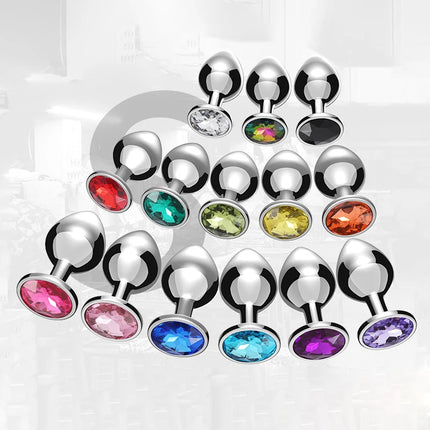 Metal Anal Plug Butt Diamond Plug Sexy Toy Gem Base Beginner Butt SM Toys For Women Men Couples Adult Game Anal Adult Products