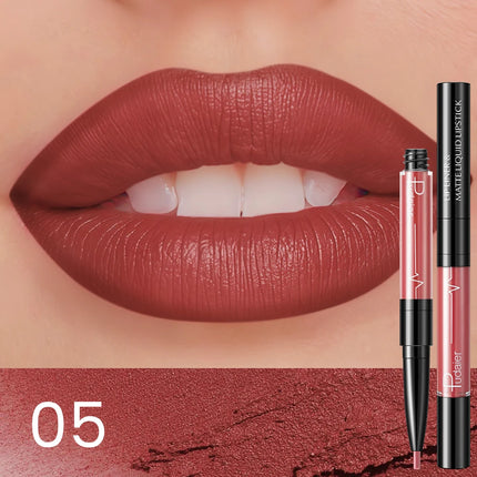 Double-Ended Ultra-Precise Waterproof Lip Liner - Lip Liners with High Pigment, Smooth, Sweatproof