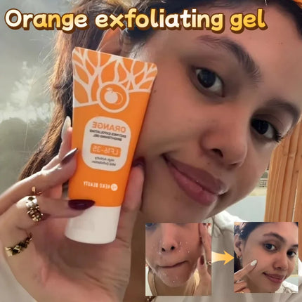 Orange Enzyme Exfoliating Gel Gentle Clean Pore Exfoliator Mild Remove Dead Skin Smooth Texture Hydrate Brighten Vitamin C Cream