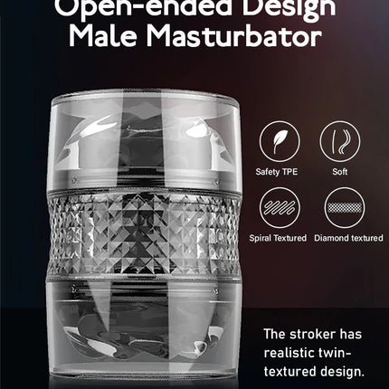 Double headed transparent Masturbation Sex Machines Realistic Vagina Real Pussy Blowjob Erotic Masturbators Cup Sex Toys for Men