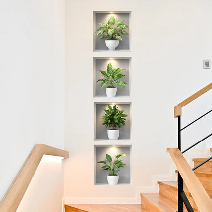New Creative Green Plants Potted Plants Modern Style Stickers Room Living Room Bathroom Bedroom Wall Ceramic Tile Beautification