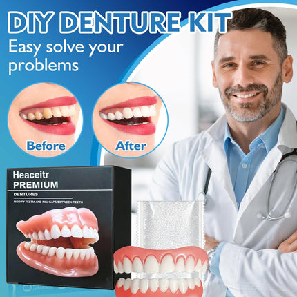 Custom Fit Dentures – boil to shape install easily at home Works for all arch size reliable for daily meal drink confident smile