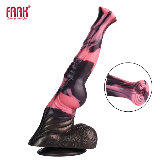 FAAK Silicone Long Penis Fantasy Knot Horse Dildo With Suction Cup Sex Toys For Women Anal Plug Female Masturbator Adult Games