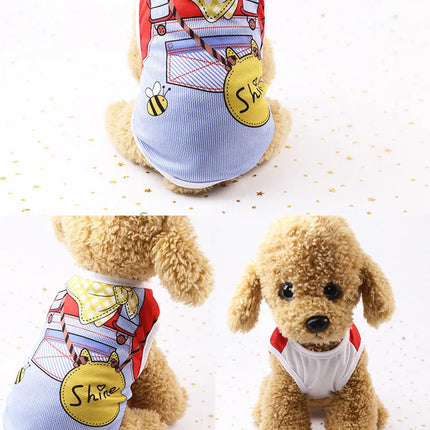 Dog Cat Puppy Kitten Pet Cartoon Spring Summer Autumn Cotton Clothes Clothing Vests Coats Jackets Shirt Dresses Costume