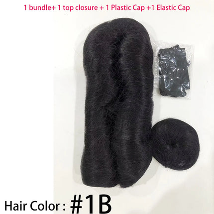 28PCS Brazilian Short Human Hair Extensions #1B#4#30#99J One Pack For A Full Head 100% Human Hair Bundles With Free Closure