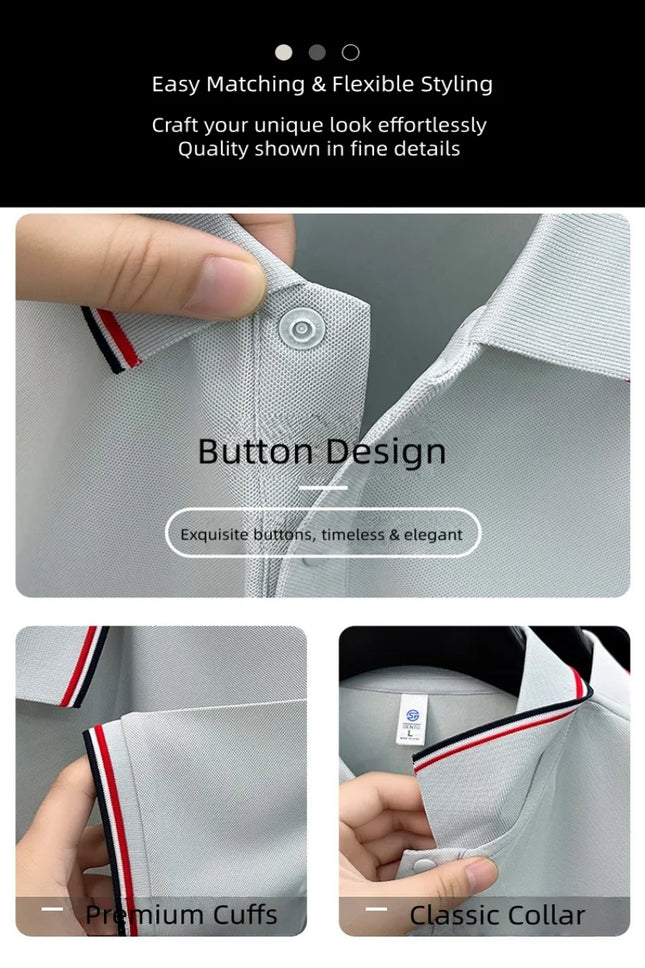 Men's new summer hot selling short-sleeved printed logo high-end casual breathable fashion polo shirt comfortable T-shirt top