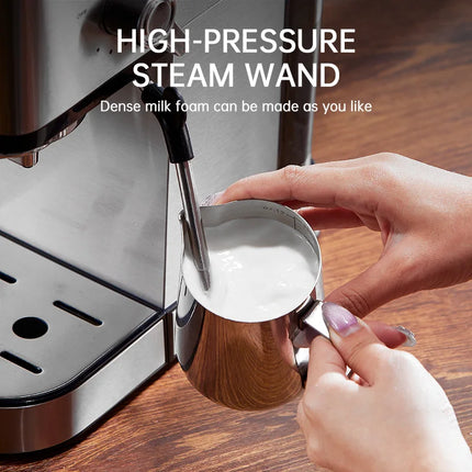 20Bar semi-automatic Italian coffee machine, ultra-thin espresso machine, LED multi-functional display, cappuccino/latte