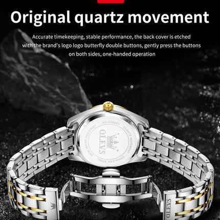 OLEVS Men's Watches Top Brand Luxury Original Quartz Watch for Men Stainless Steel Waterproof Luminous Date Week Business Watches