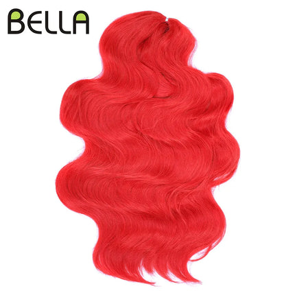 BELLA 24 inch Body Wave Crochet Hair 3PCS Synthetic Hair Braids Fake Hair Ombre Blonde Brown Natural Braiding Hair Extensions