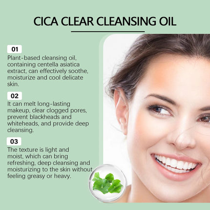 Cica Clear Cleansing Makeup Removal Oil Facial Makeup Remover Clean Pores Moisturizing Refreshing Non-Tight Cleansing Oil