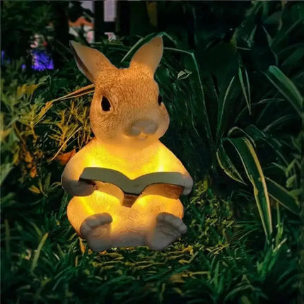 Solar Courtyard Lamp Resin Rabbit Hedgehog Atmosphere Courtyard Corridor Decoration Luminous LED Lawn Lights Floor Mounted Lamp