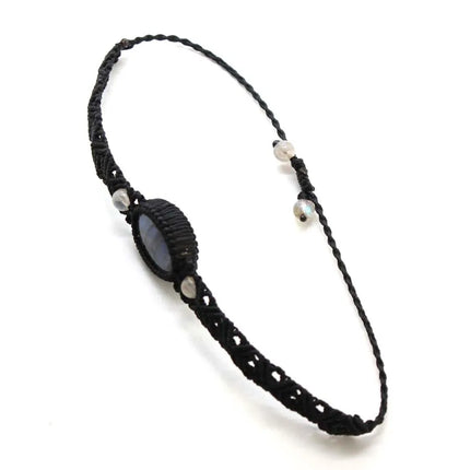 Handmade Braided Macrame Labradorite Crystal Stone Bracelets For Women Girl Natural Spectrolie Weave Adjustable Bracelet Jewelry