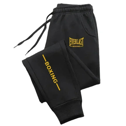 2026 Autumn Winter EVERLAST Printed Running Pants Men Women Outdoor Sports Fitness Pants Jogging Fleece Casual Sports Pants