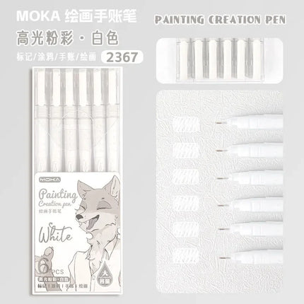 150/6 Colors Colors Large Capacity Acrylic Gel Pen 1.0mm Painting Drawing Student Writing Pen Office School Supplies Stationery