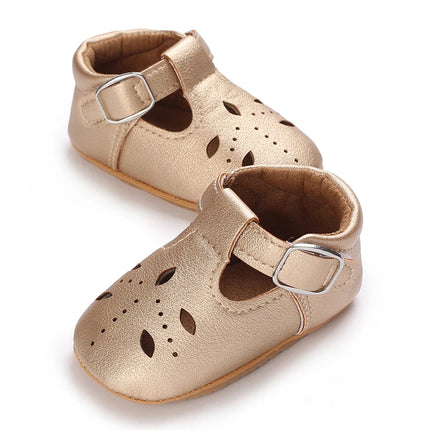 Breathable Newborn Baby Shoes Baby Boy Girl Shoes Girl Classic Bowknot Rubber Sole Anti-slip PU  Toddler Shoes First Walker