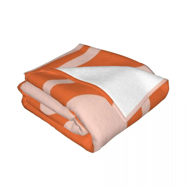 Liquid Swirl Abstract Throw Blanket – Orange & Pale Blush Flowing Design, Soft Stuffed Sofa Bed Cover for Modern Home Decor