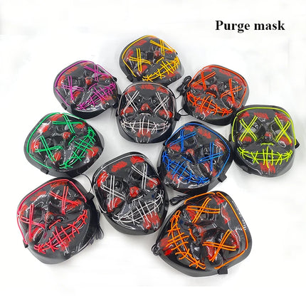 Funny Cute Flashing Masquerade Mask Adult Children Decorative Mask Luminous Full Face Mask Classical Purge Mask For Night