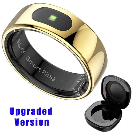 Smart Ring with Skin Temperature Measure,Message Call Reminder,Sport Health Sleep Monitor,IP68 5ATM,Music Video Control Function