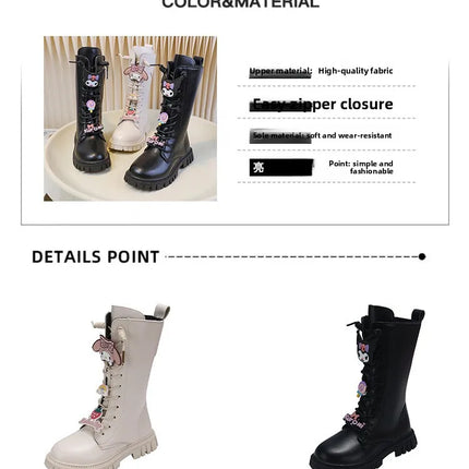 Sanrio Kuromi My Melody Girl boots Children's shoes autumn and winter cartoon Y2K kawalii fashion be all-match gift soft