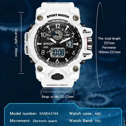 SANDA Brand G- Style Military Watch Men Digital Shock Sports Watches For Man Waterproof Electronic Wristwatch Mens Relogios 3169