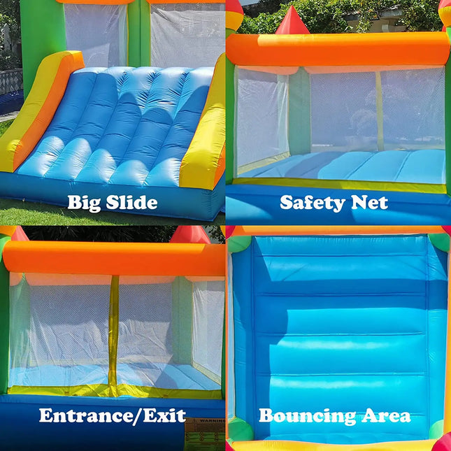 KF Inflatable Bounce House with Slide for Kids Oxford Bouncy Castle Jump House for Adult Toddlers Kids Party Wedding Toys