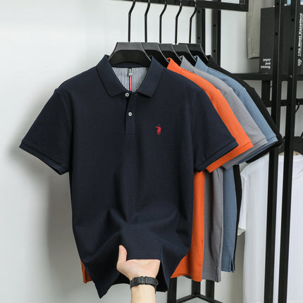 100% pure cotton summer new fashionable men's shortsleeved luxury customized business polo shirt exquisite embroidery Tshirt top