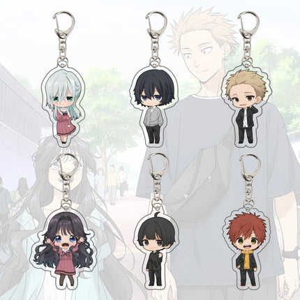 The Fragrant Flower Blooms with Dignity 10CM Acrylic chibi Keychain Figures Rintaro Kaoruko Waguri Cosplay Model Desk Decor Gift