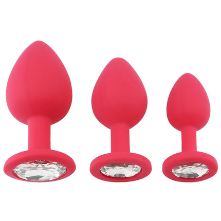 Unisex Silicone Butt Plug 3 Sizes Anal Dildo Sex Stopper Adult Toy for Men/Women Couple Anal Trainer No Vibrator