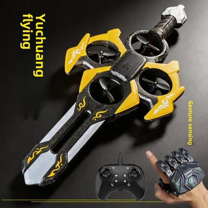 Sword Flying RC Drone Toy, Remote Control Air Floating Spinner Magic Hovercraft Gift for Kids Boys Girls