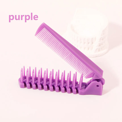 Portable Travel Folding Comb & Brush – Anti-Static Styling Massage Comb, Professional Hair Styling Tool for Real Hair Wigs