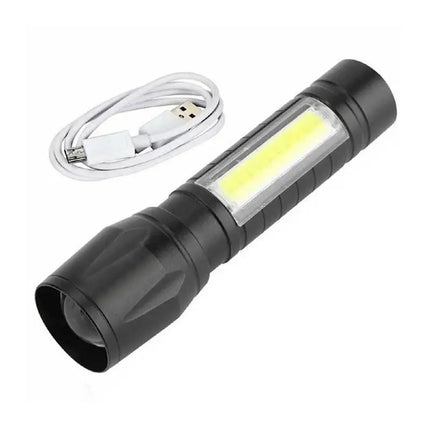 Mini LED Flashlight Portable USB Charging Handheld Emergency Spotlight Waterproof Zoomable Light Ultra Bright Camping Torch