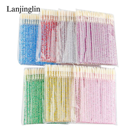 New 50 Pieces Lip Brushes Soft Lipstick Mascara Wands Applicators Eyelash Cleaner Cosmetic Brushes Women Make Up Tools