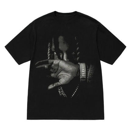 King Von Top of The World Tee Black Unisex High-end Luxury Classic Y2k Short Sleeves Classic Couples Streetwear Trendy Cotton