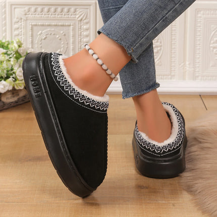 Women's Winter Fur Shoes Male Ankle Boots Platform Slippers Home Warm Fashion Outdoor Basis Thick Wool Wool Short Boots