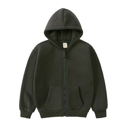 1-10Years Kids Baby Boys Girls Clothes Toddler Fleece Hoodie Winter Sweatshirt Tops Outfits Children Solid Zipper Coat Clothing