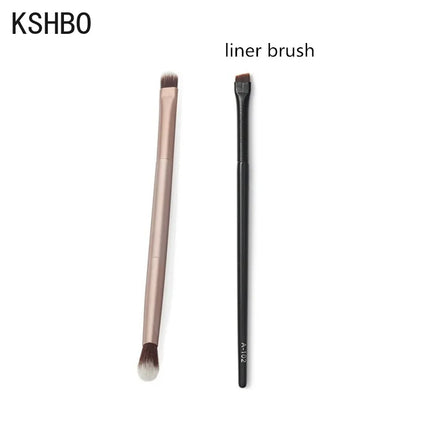 KSHBO 2pcs/set Brow Contour Brush Eyebrow Eyeliner Brush Portable Small Angled Eyebrow Liner Brush Women Makeup Cosmetic Tools