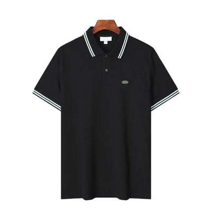 Basic Men's Polo Shirt Short Sleeve Cotton Summer Turn-down Collar T-shirt Two-button Casual Wear Comfortable Breathable