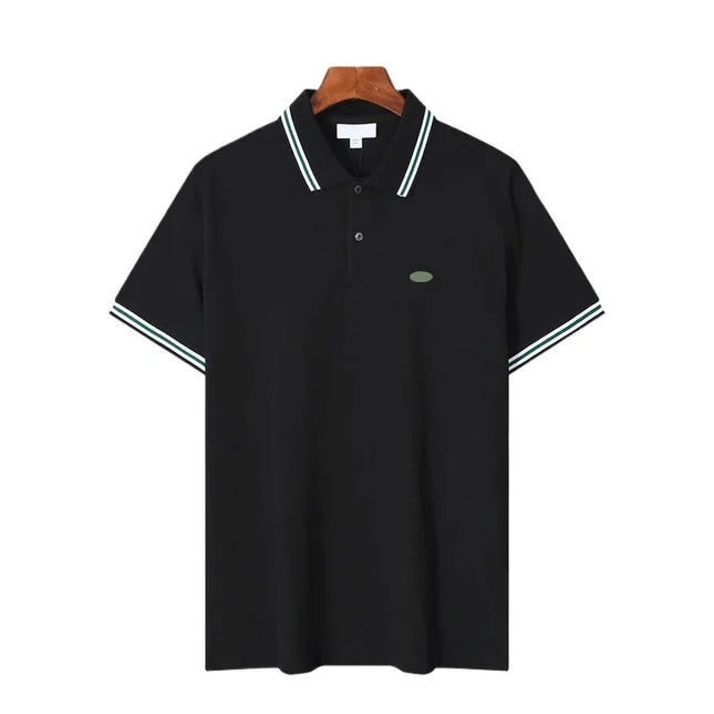 Basic Men's Polo Shirt Short Sleeve Cotton Summer Turn-down Collar T-shirt Two-button Casual Wear Comfortable Breathable