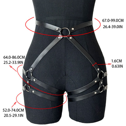 Bondage Thigh Harness Fetish Erotic Rave Clothing for Women BDSM Sexy Leg Harness Belt Gothic Leather Lingerie Thigh Garter