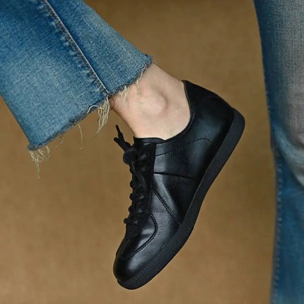 Genuine leather German training shoes Woman flats suede Retro For Women's sneakers Luxury High quality
