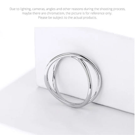 BAMOER 14K Gold Plated X Ring Dainty Minimalist 925 Sterling Silver Cross Ring for Women Promise Jewelry 2 Colors SCR543