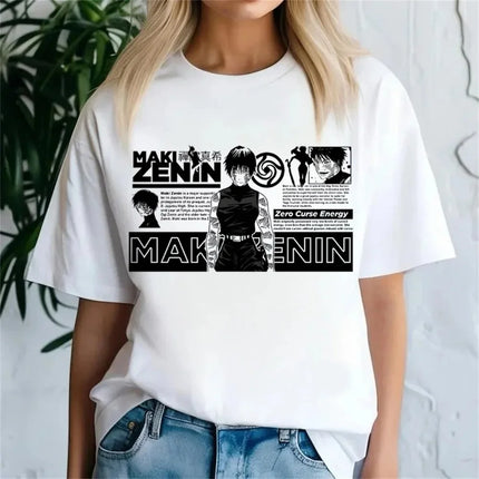 Jujutsu Kaisen  T Shirt Women Japanese Maki Zenin Tee Girl Anime T-Shirts Clothing Short Sleeve Tops