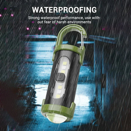 Powerful EDC LED Flashlight Keychain Rechargeable Hanging Portable Flashlights Waterproof Keyring Camping Walking Pocket Lamp