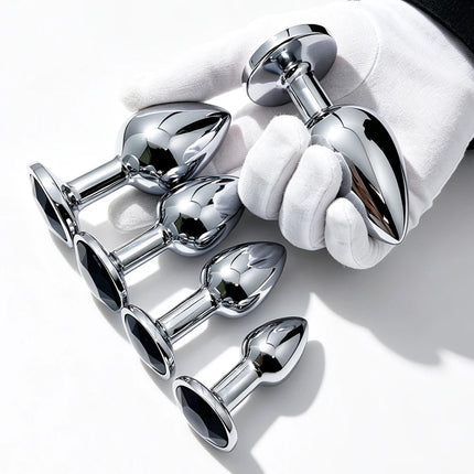 5 Size butt plug Metal anal plug Jewelry base beginner to expert G-point massage dildos adult women toys adult men toys