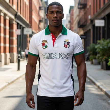 Men's Polo Shirt Mexico Independence Day Christmas Day Cotton Embroidery Stitching Color Classic Fashion Original Design Cotton